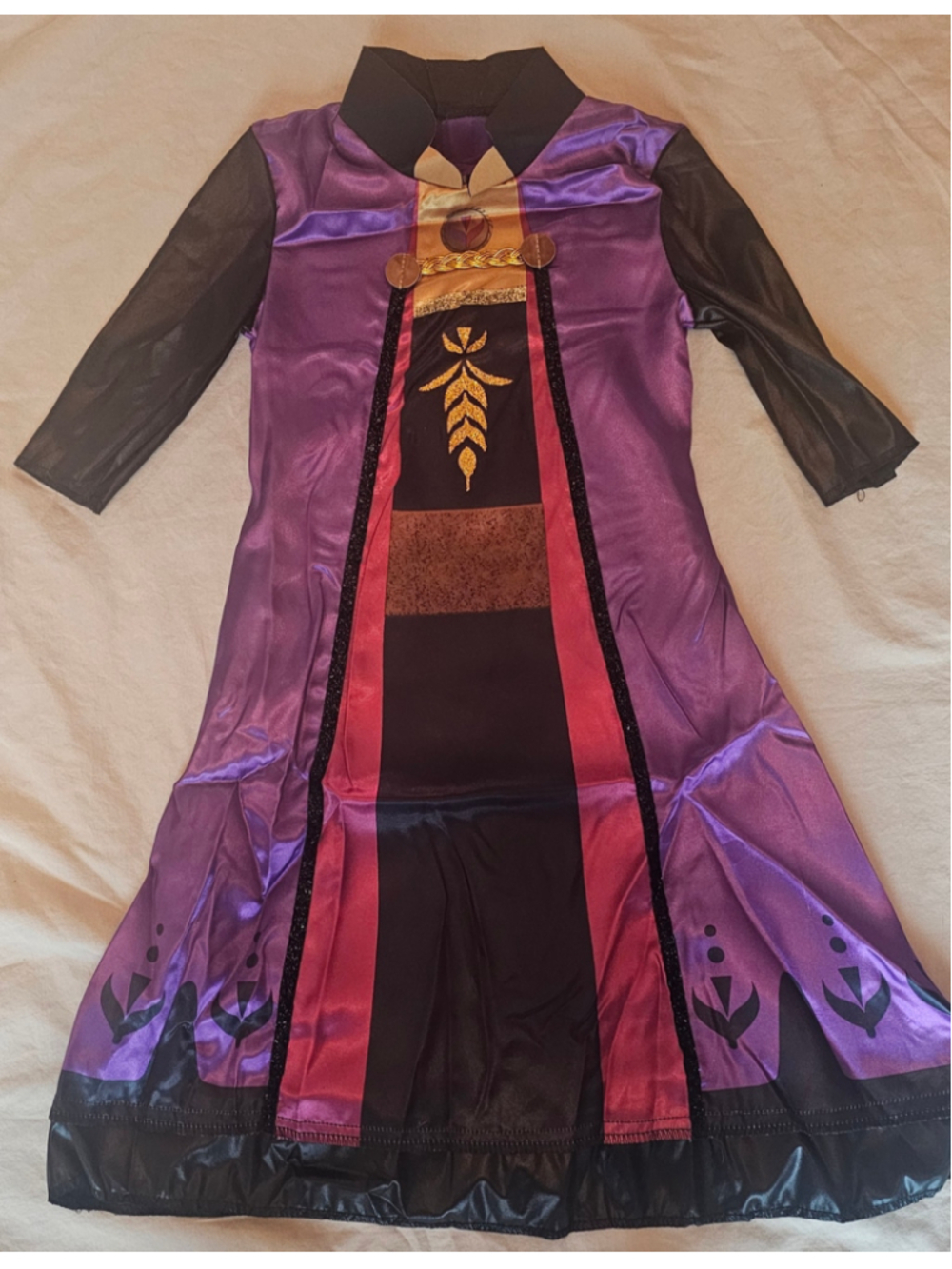 Girls Disguise Frozen Anna Costume Size 3T-4T Purple Black